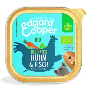Neuheit Sparpaket 34 x 100 g Edgard & Cooper Adult Bio Huhn & Fisch Hunde Nassfutter